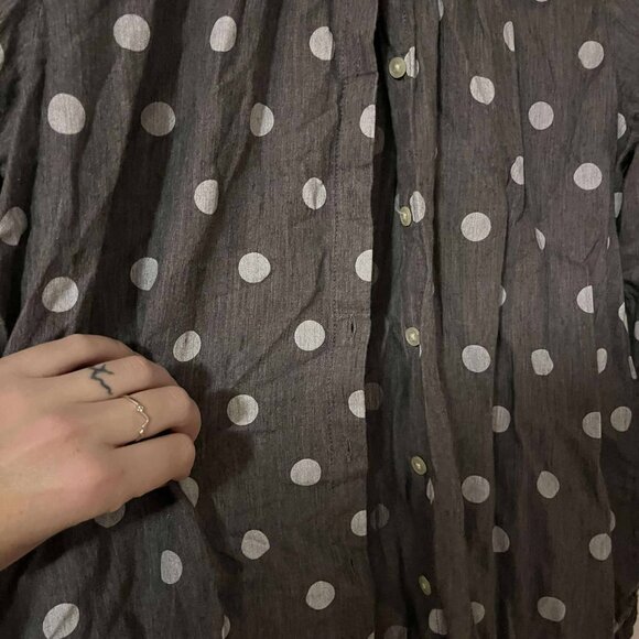 Loft Polka Dot Button Down Size Small Petite - Picture 2 of 5